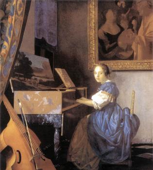 Johannes Vermeer : A Lady Seated at a Virginal